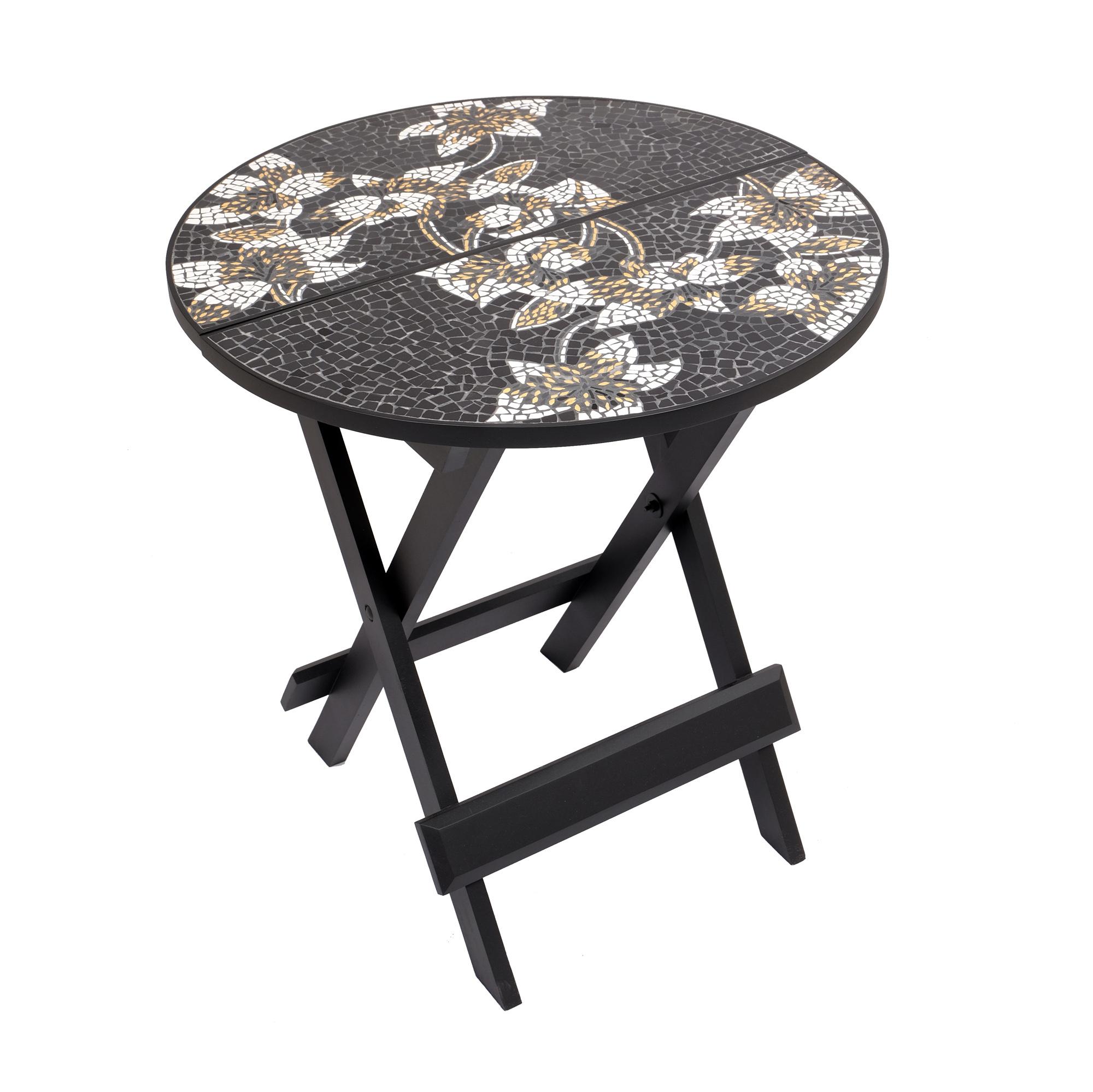 Marselle Mosaic Folding Table – Round