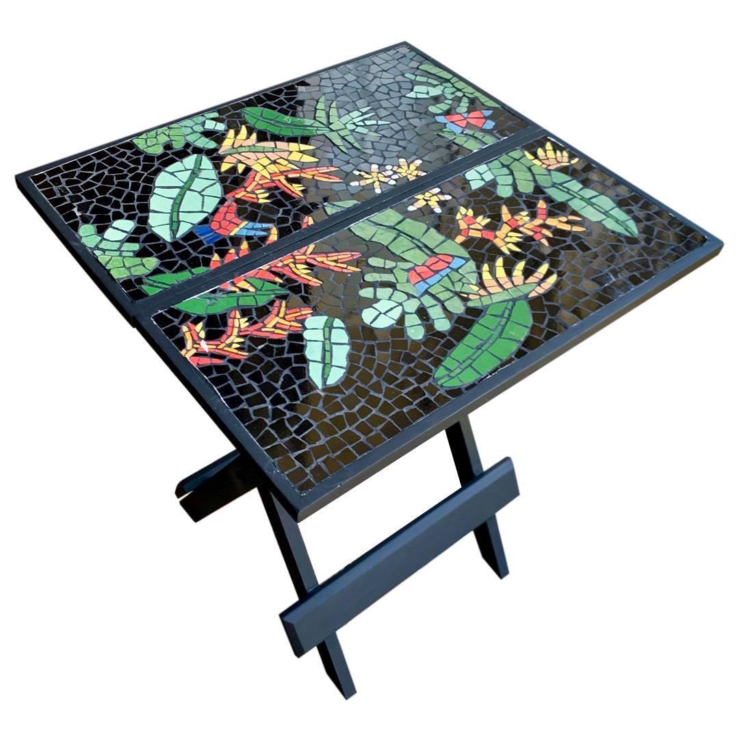 Tropical Flowers Folding Table – Square