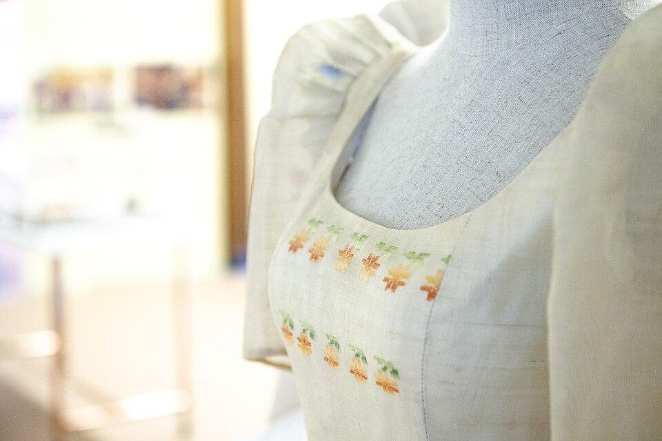 Checkered Piña-Seda Fabric