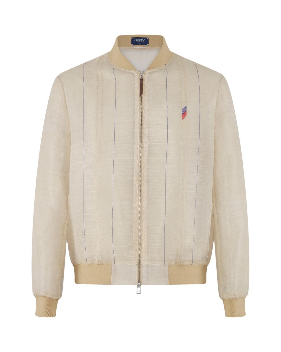 Catalino Barong Jacket in Piña Seda Sinuksok Flag, natural