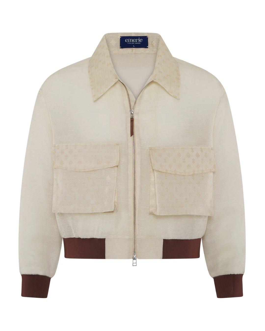 Crispiñano Barong Jacket (Cropped Length) in Piña Shifu & Sinuksok, natural
