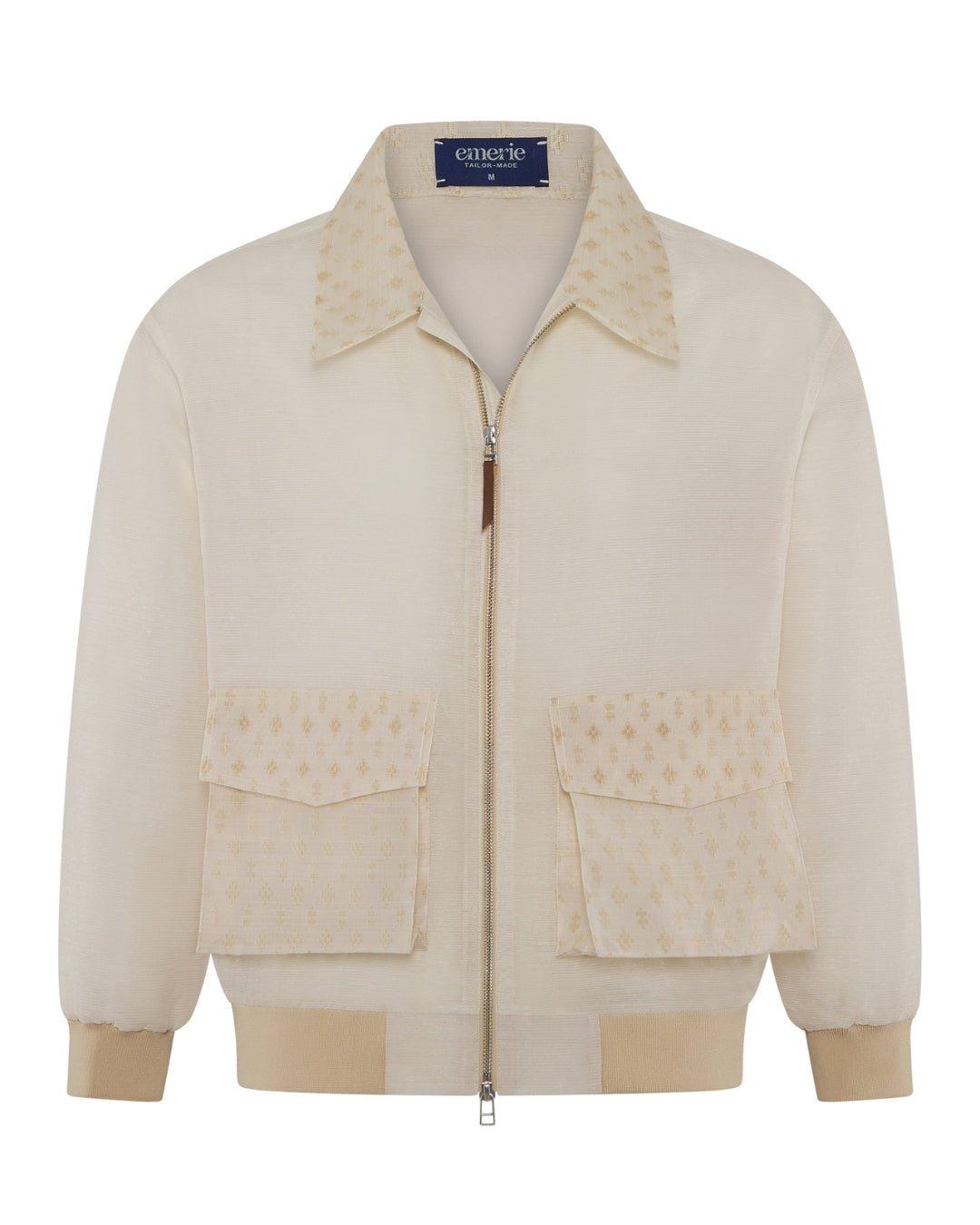 Crispiñano Barong Jacket (Regular Length) in Piña Shifu & Sinuksok, natural