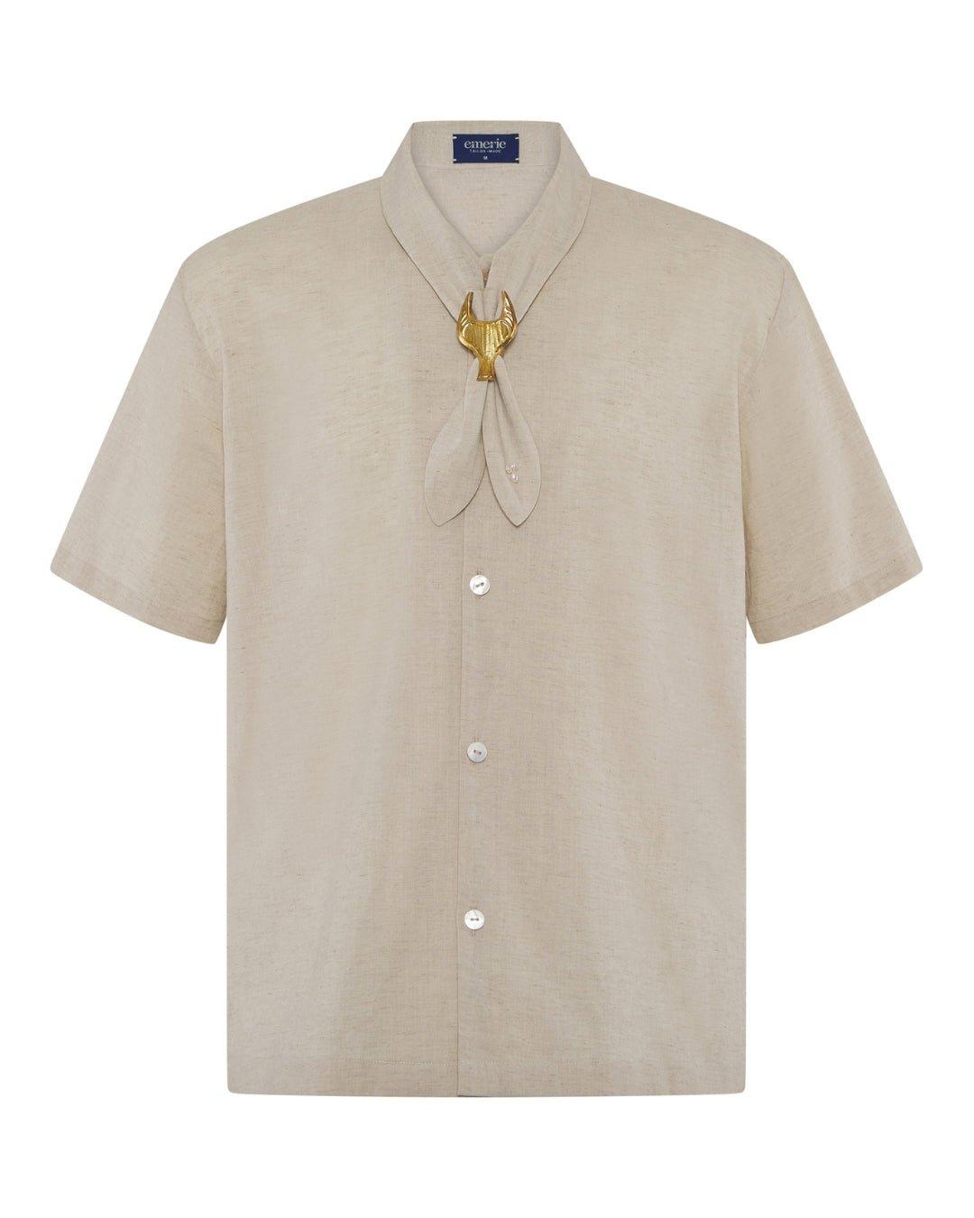 Masoy Panuelo Shirt in Linen, oat