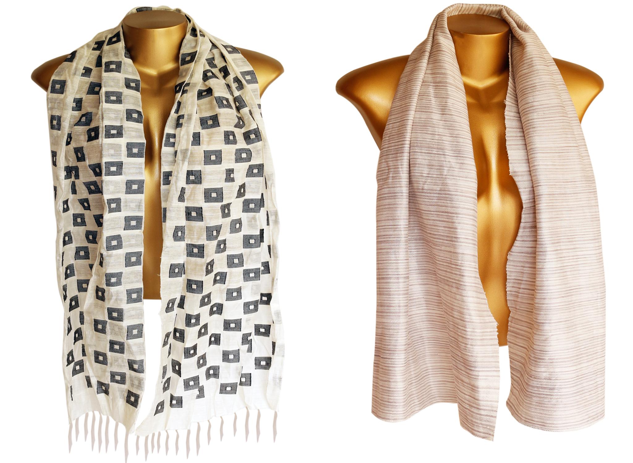 Scarf with Black Full In-laid Design