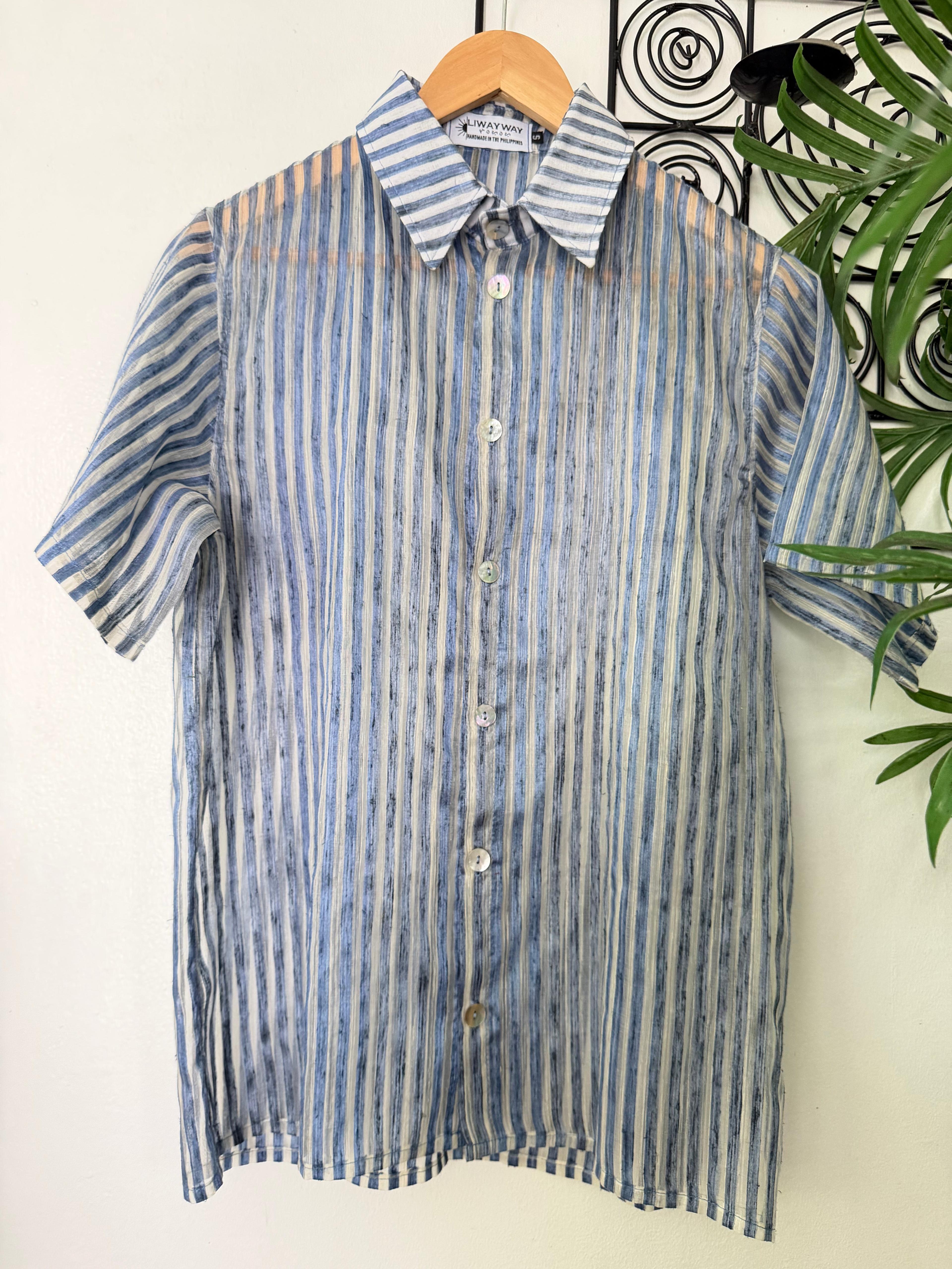 Stripe blue pinya polo