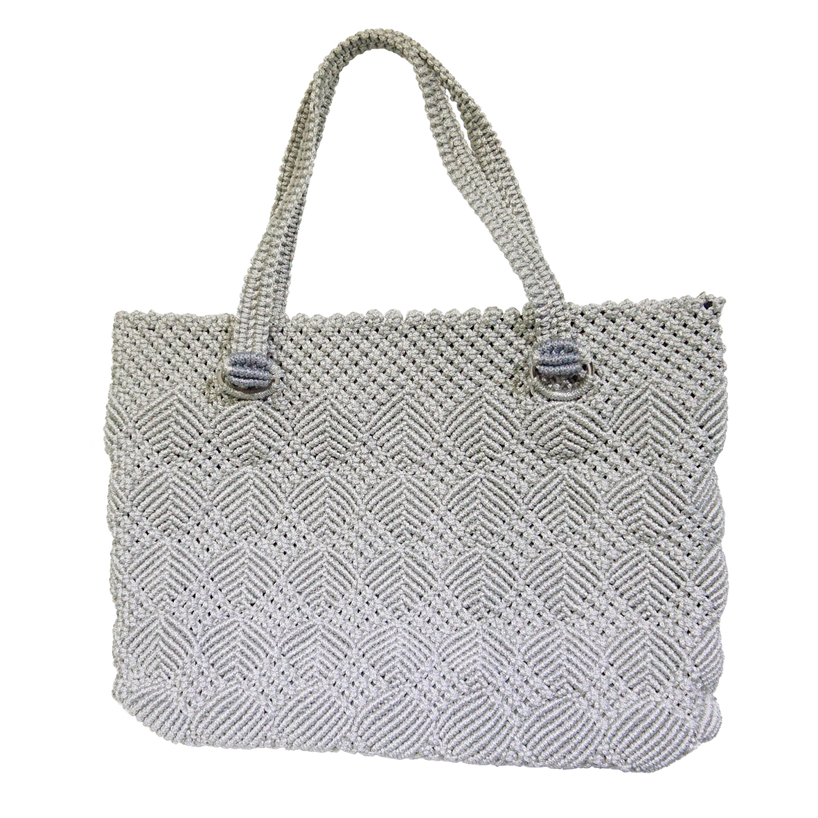 Macrame Bag – Silver (Large)
