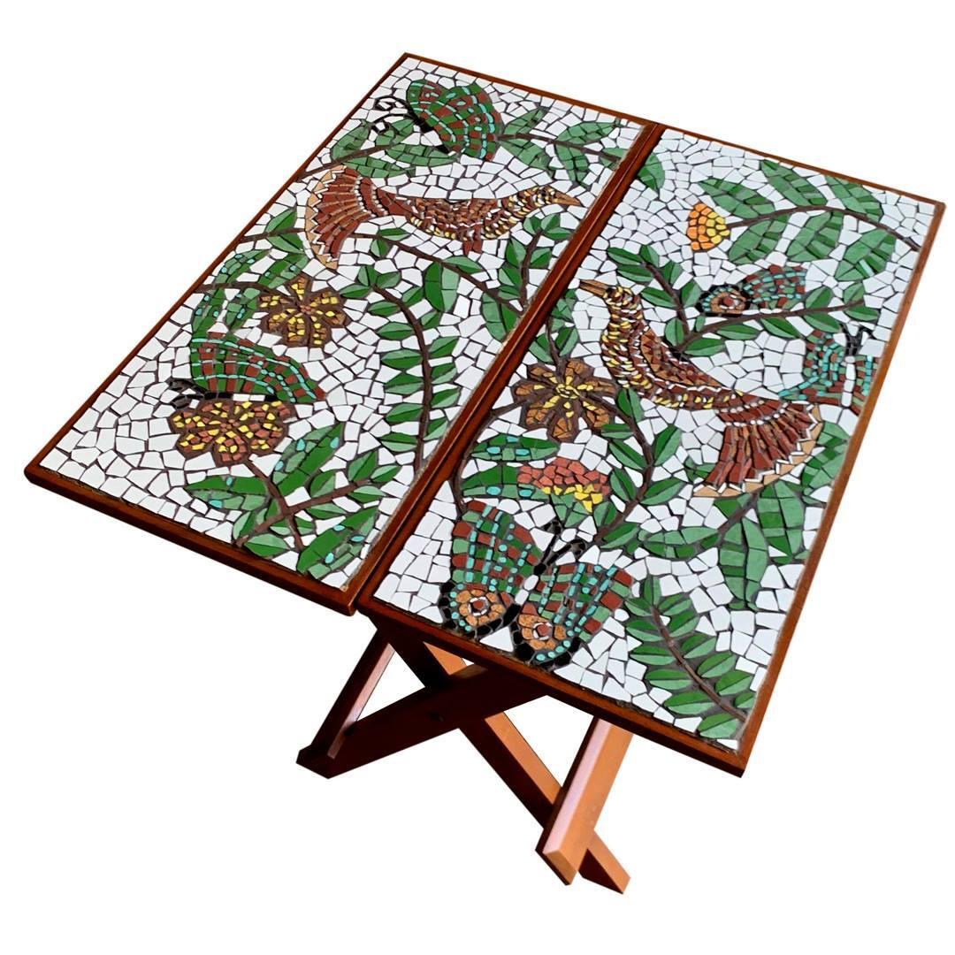 Aviary Mosaic Folding Table – Square