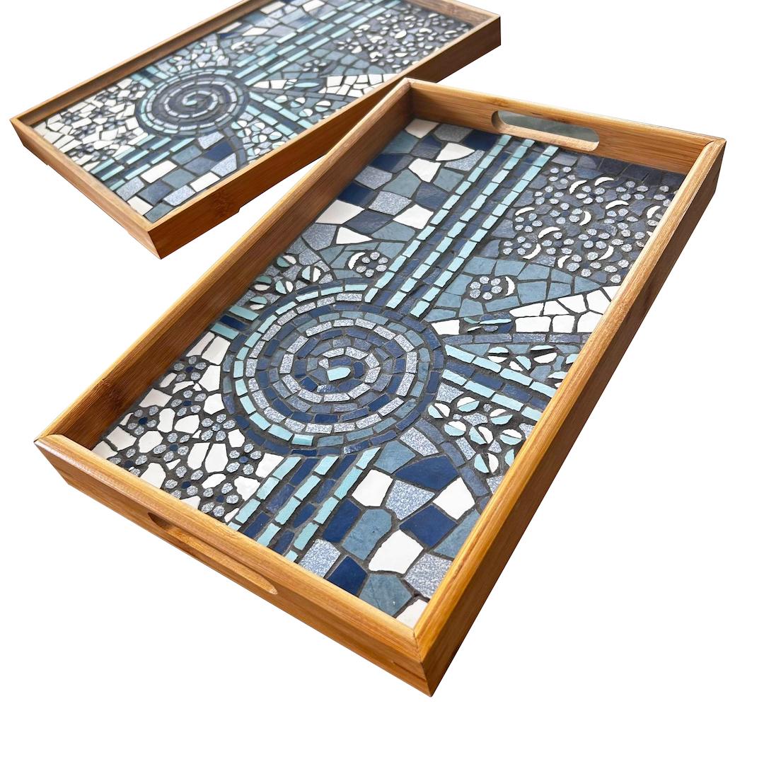 “Batik C” Mosaic Tray – Large (9 x 14″)