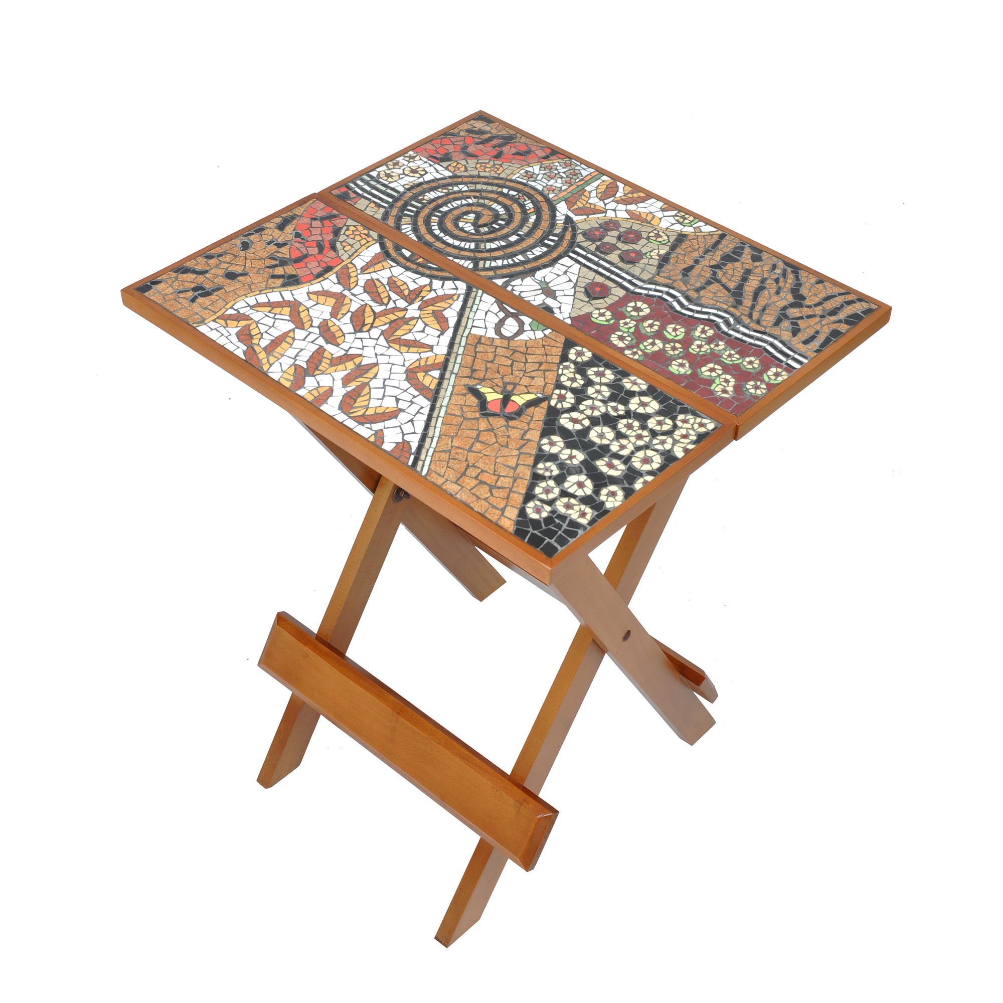 Batik Mosaic Folding Table – Square