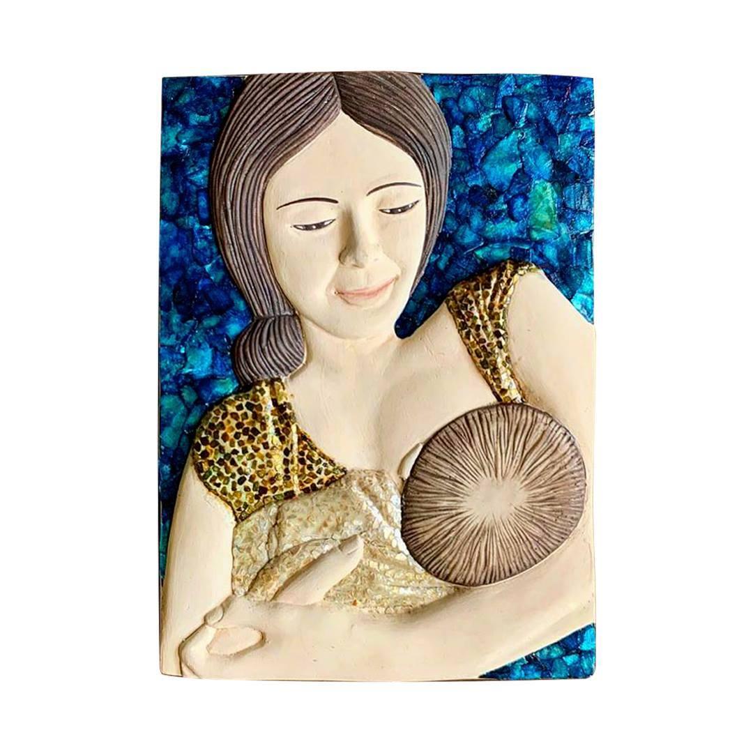 Breastfeeding Mother Capiz Shell Mosaic – Amber