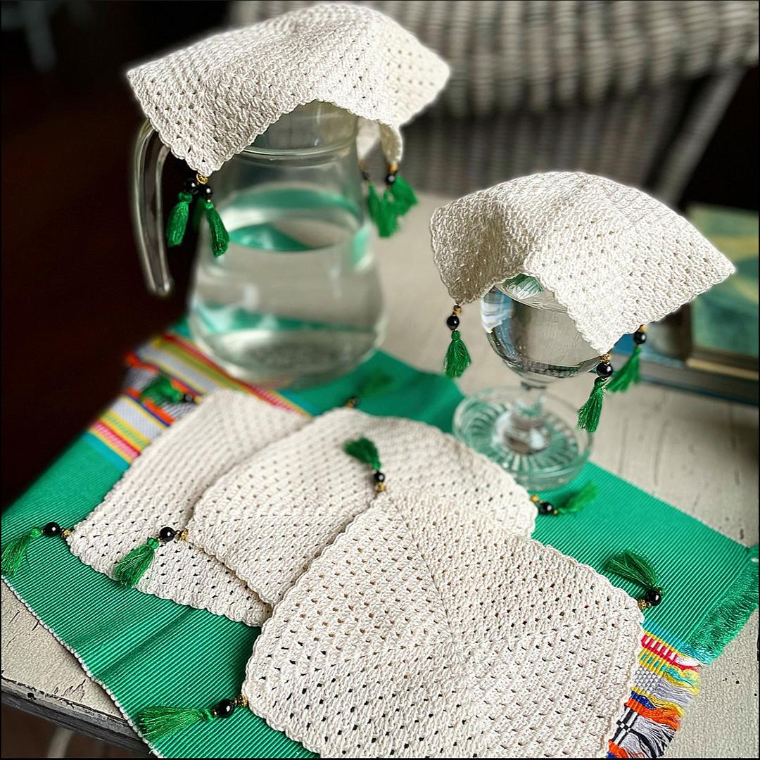 Crochet Pitcher and Glass Covers – Set A