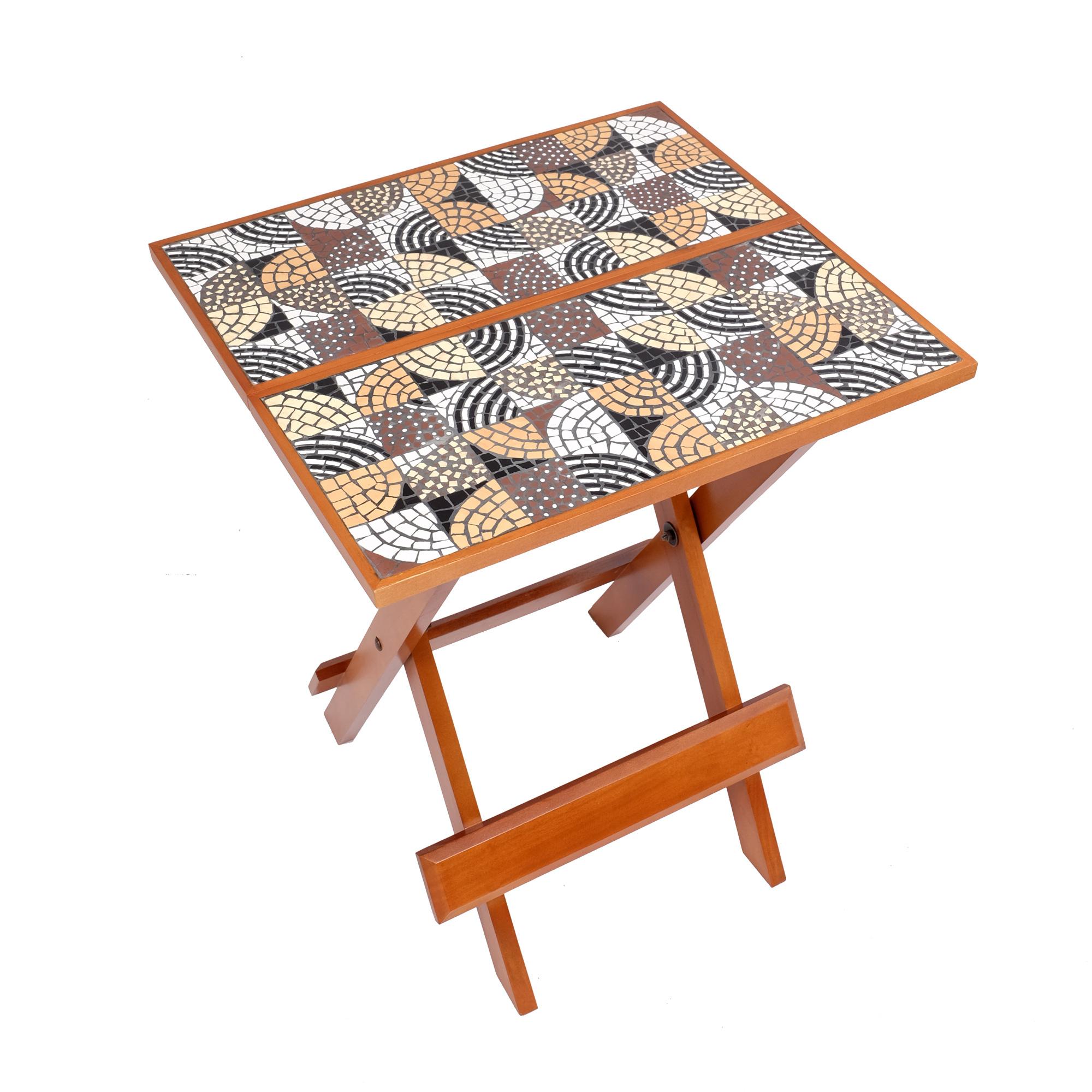 Garth Mosaic Folding Table – Square