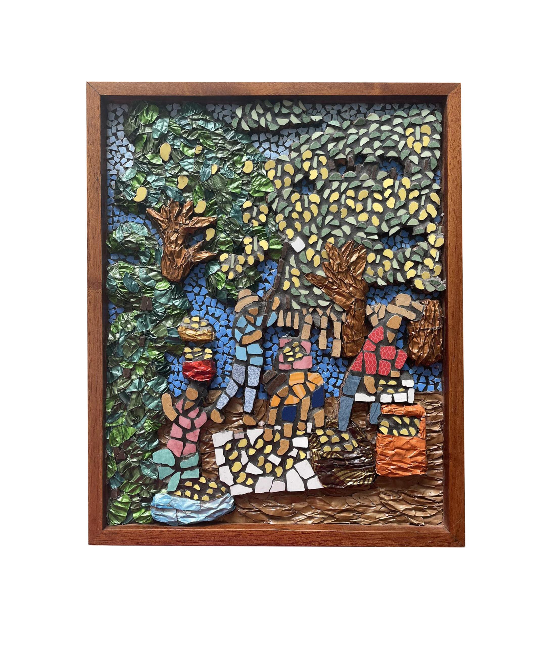 “Harvest Day in the Mango Orchard” Mosaic Artwork