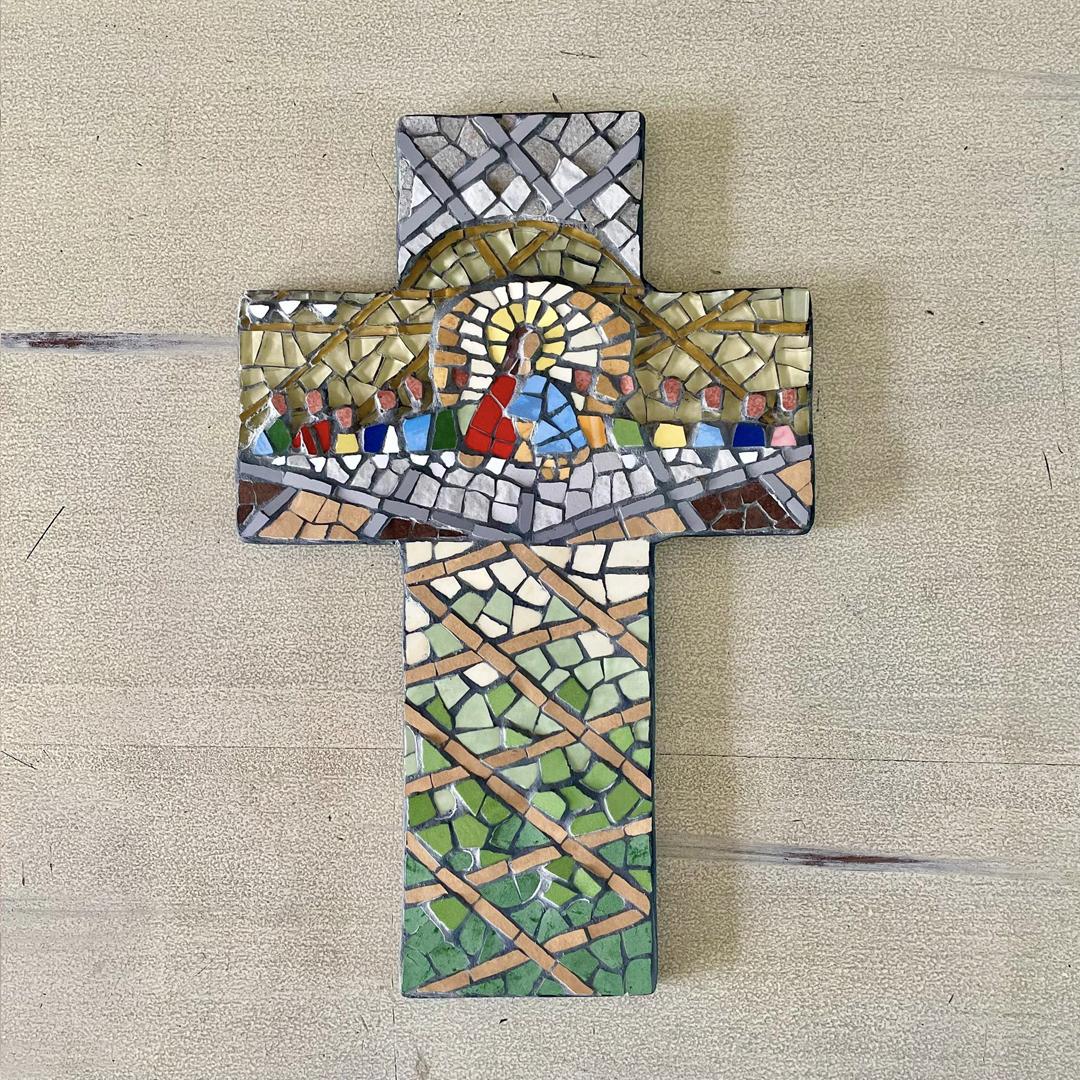 Last Supper Mosaic Cross (8 x 12″)