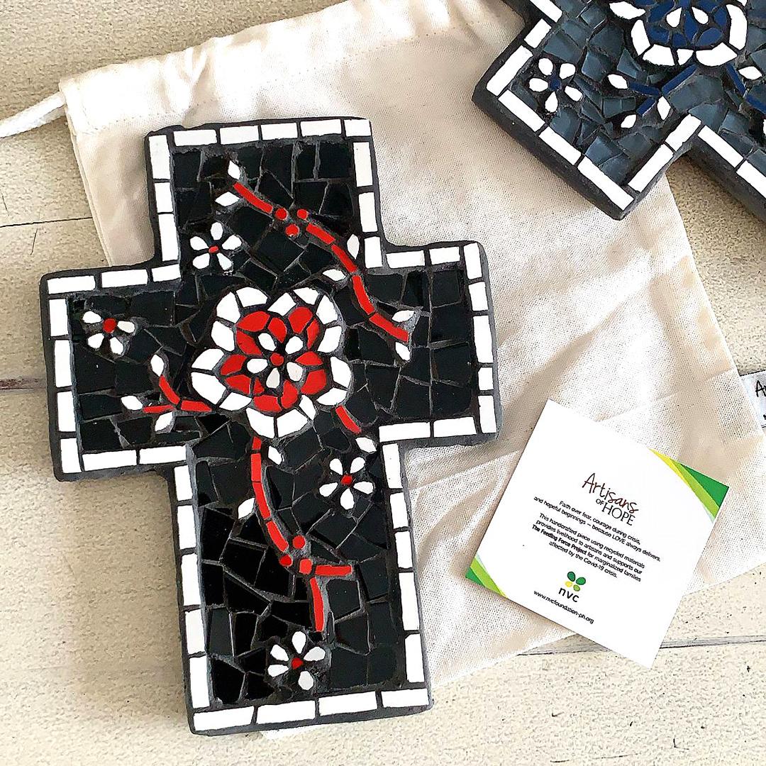 Medium Mosaic Cross – Oriental Blooms (B)