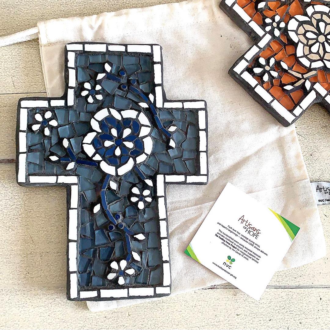 Medium Mosaic Cross – Oriental Blooms (C)