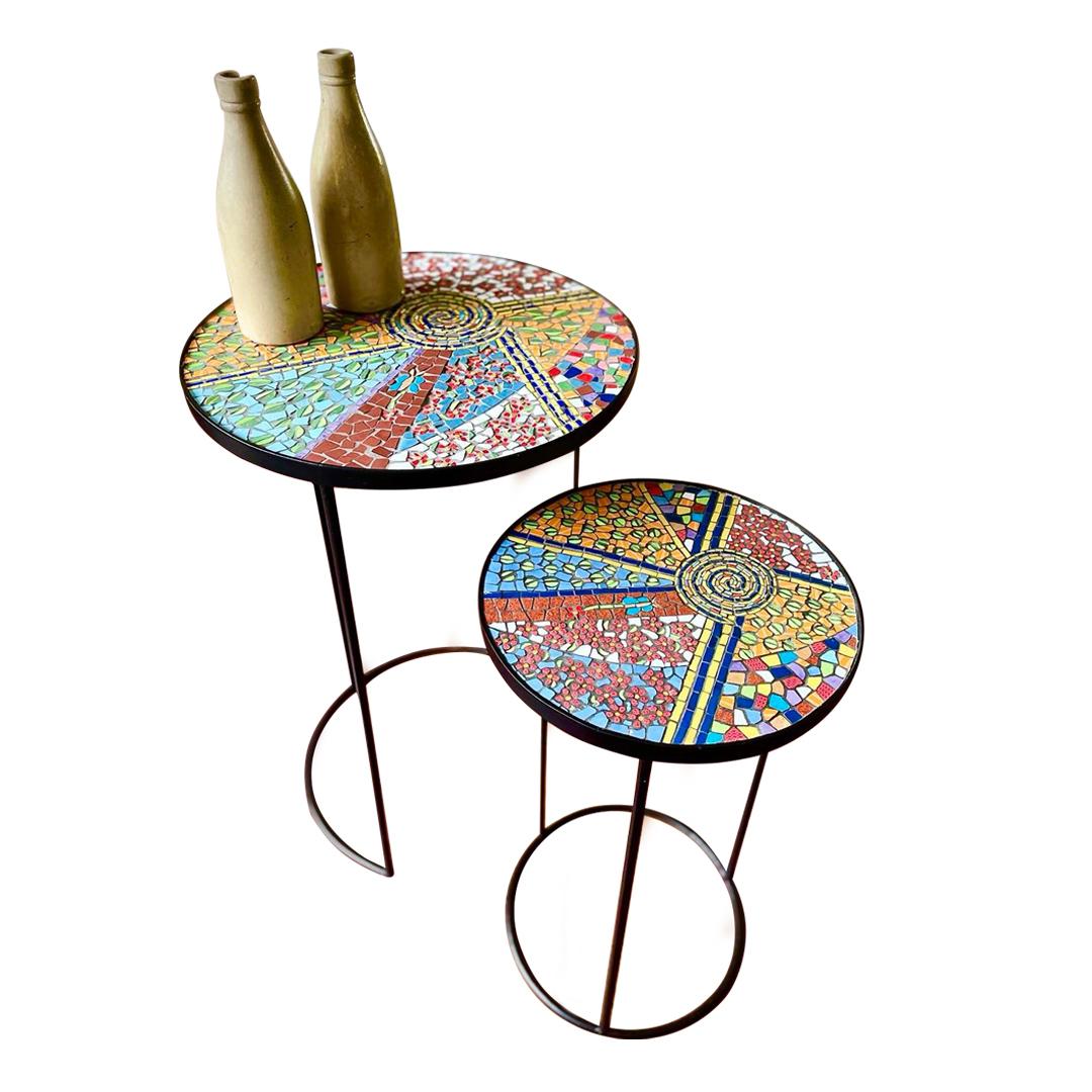 Mosaic Nesting Tables – Batik B