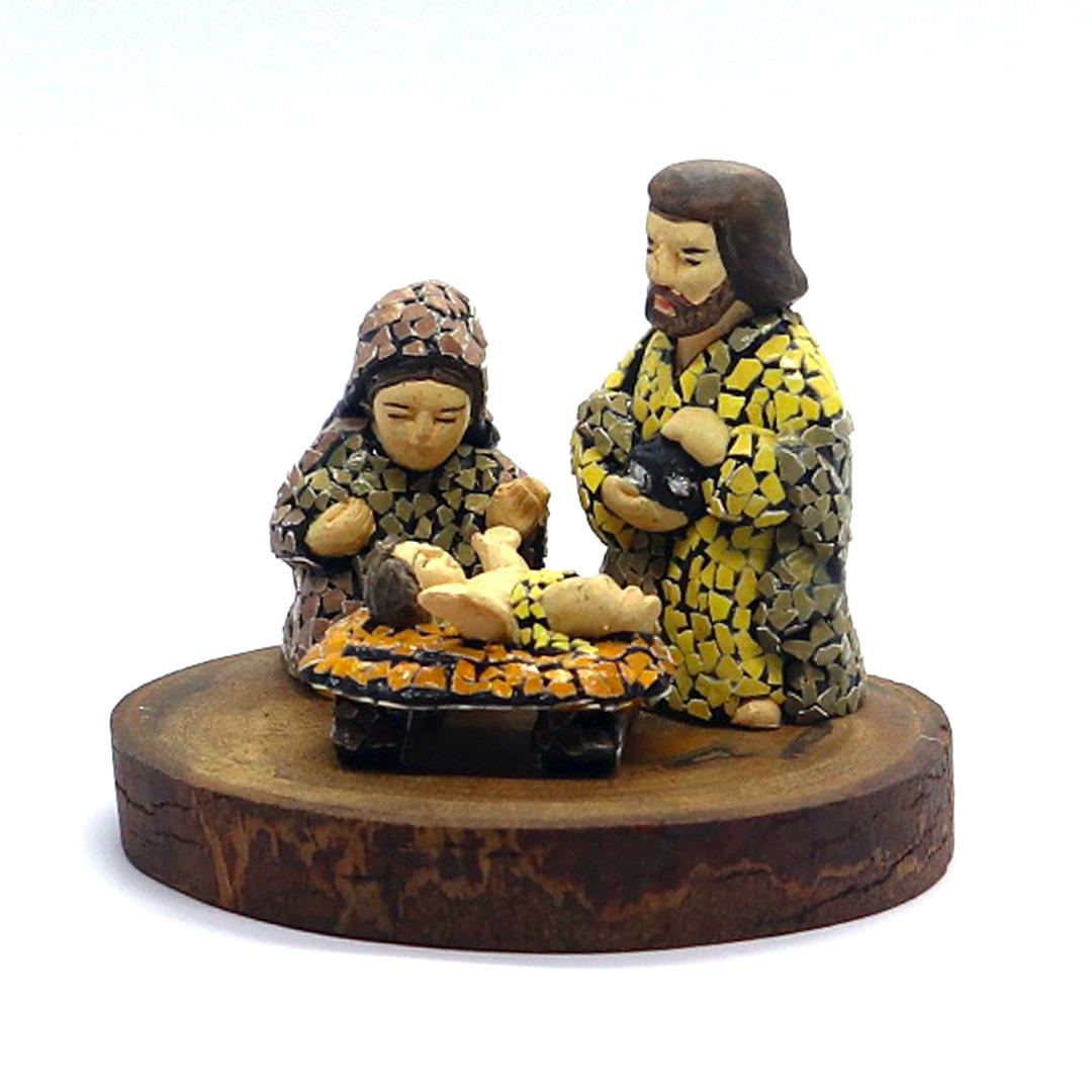 Nativity on Natural Wood – A