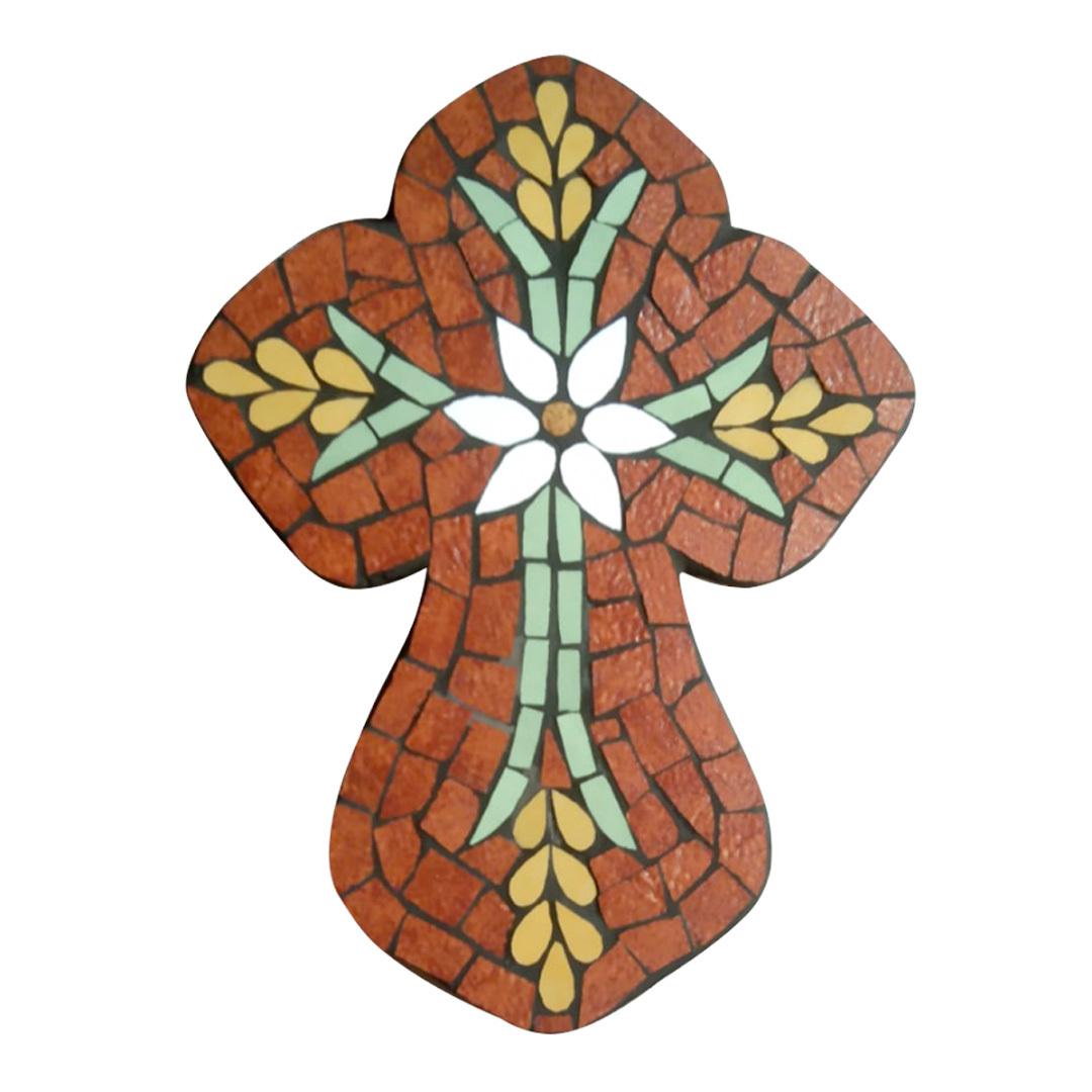 Soft-Edged Large Mosaic Cross – Floral A