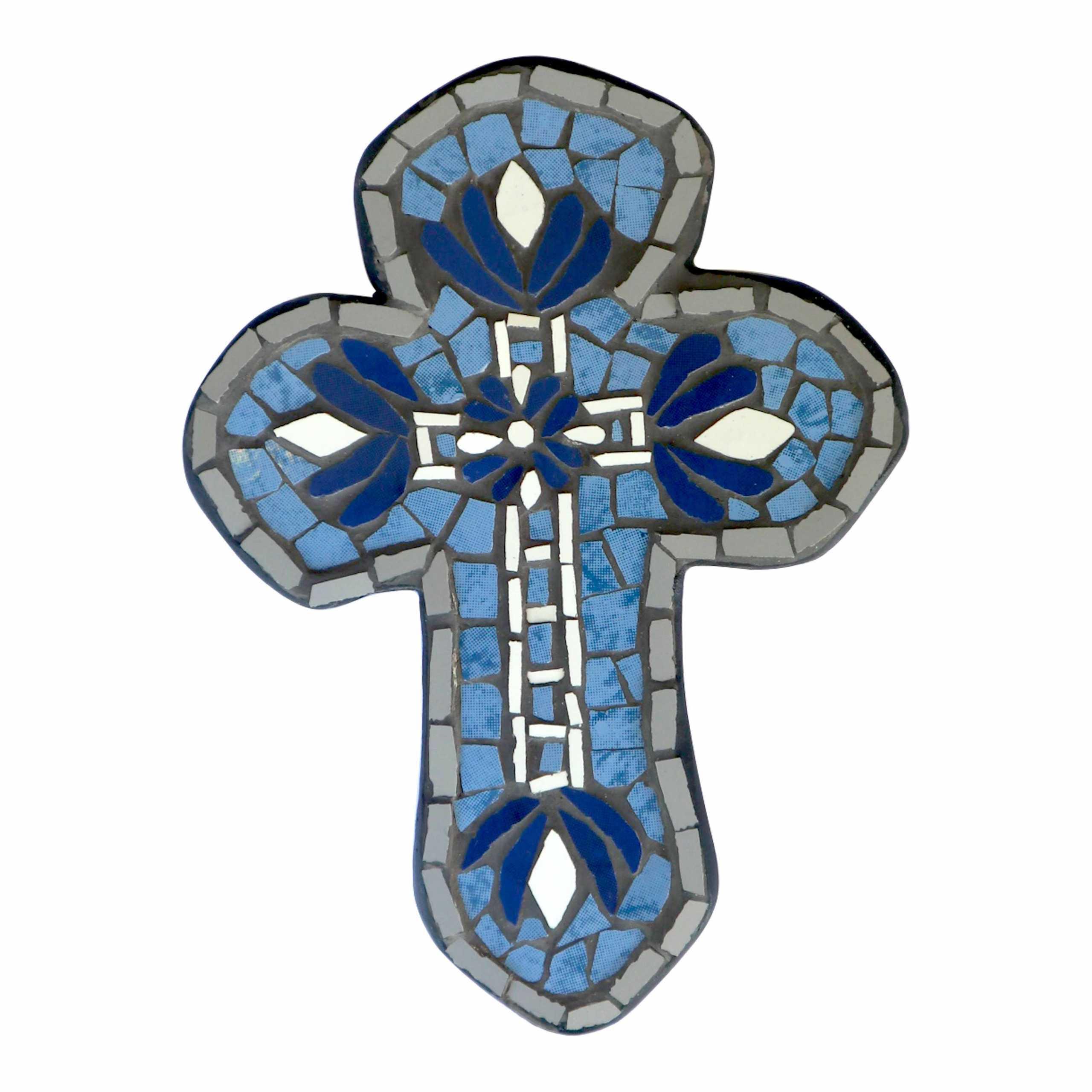 Soft-Edged Medium Mosaic Cross – Gothic Blue