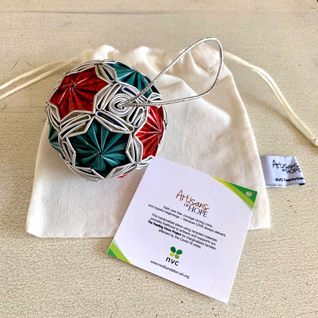 Upcycled Ornament – Astralis (Red and Green)