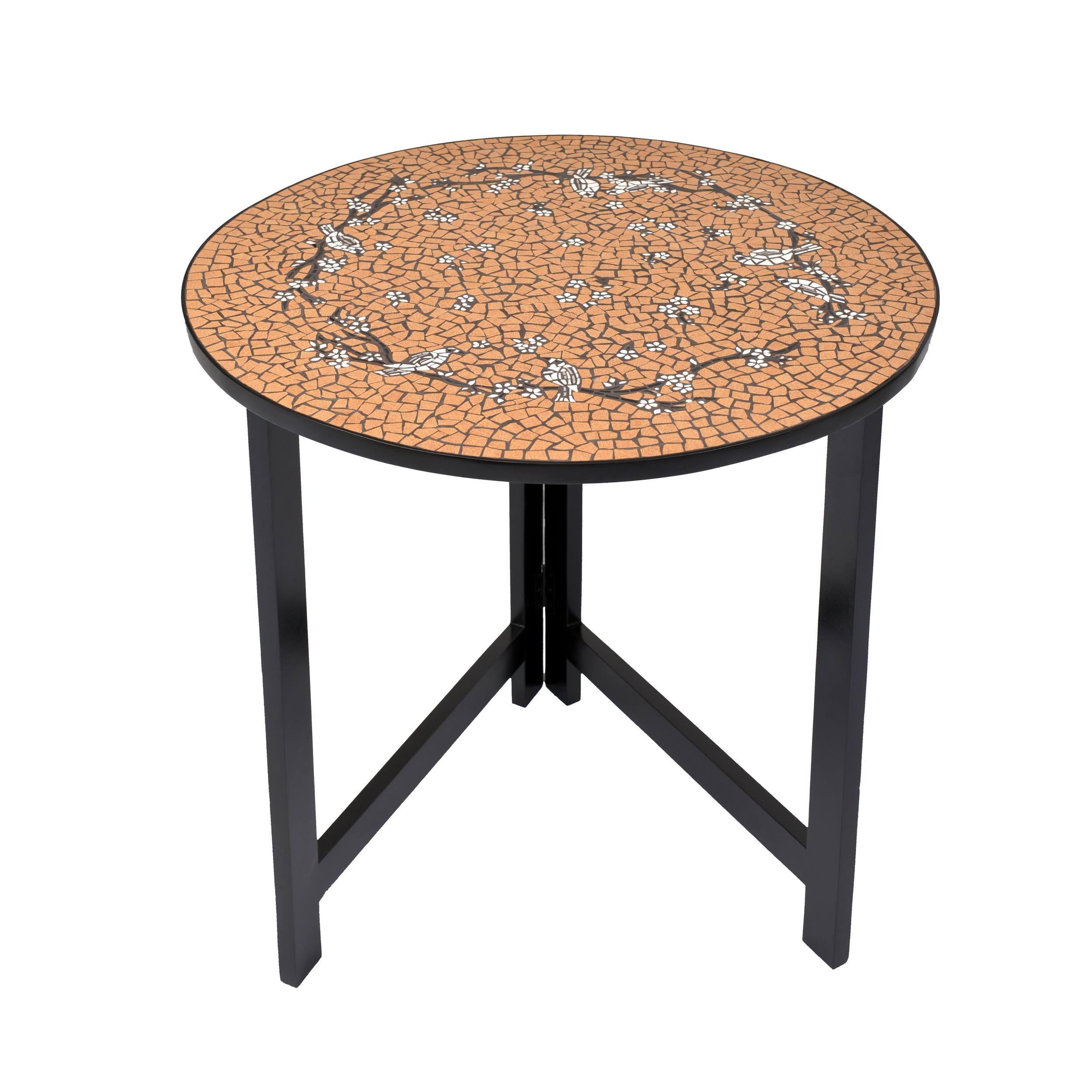 Vita Black and gold Folding Table – Round