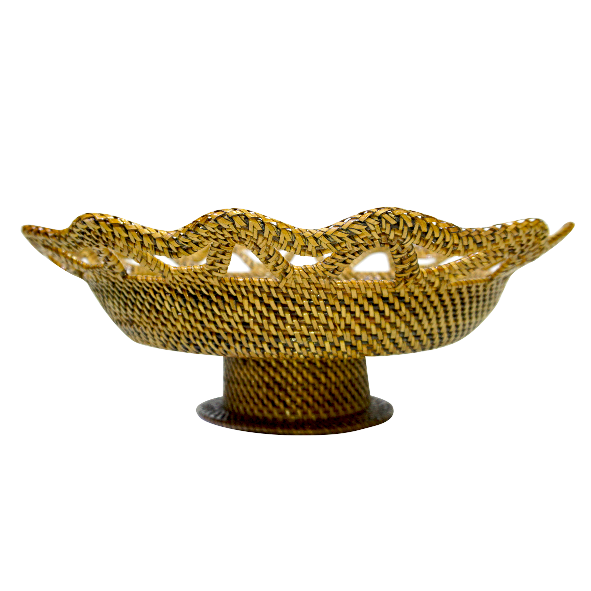 Nito Round Fruit Tray with Design