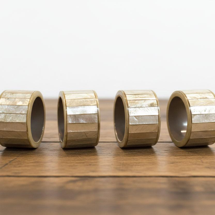 Napkin Ring Set 4 Capiz