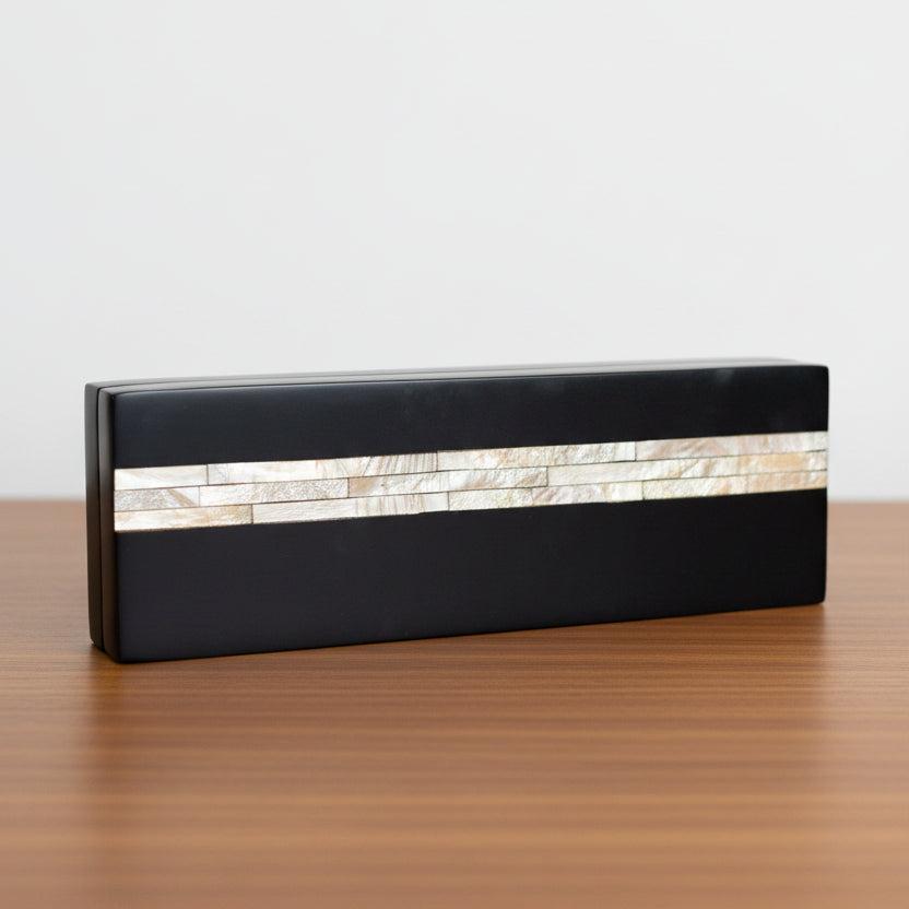 Penbox-Capiz Strips In Black Resin