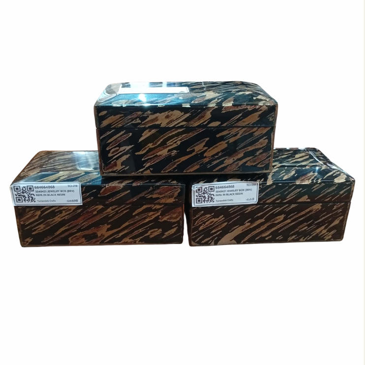 Tum Jewelry Box (Bev) Nipa In Black Resin