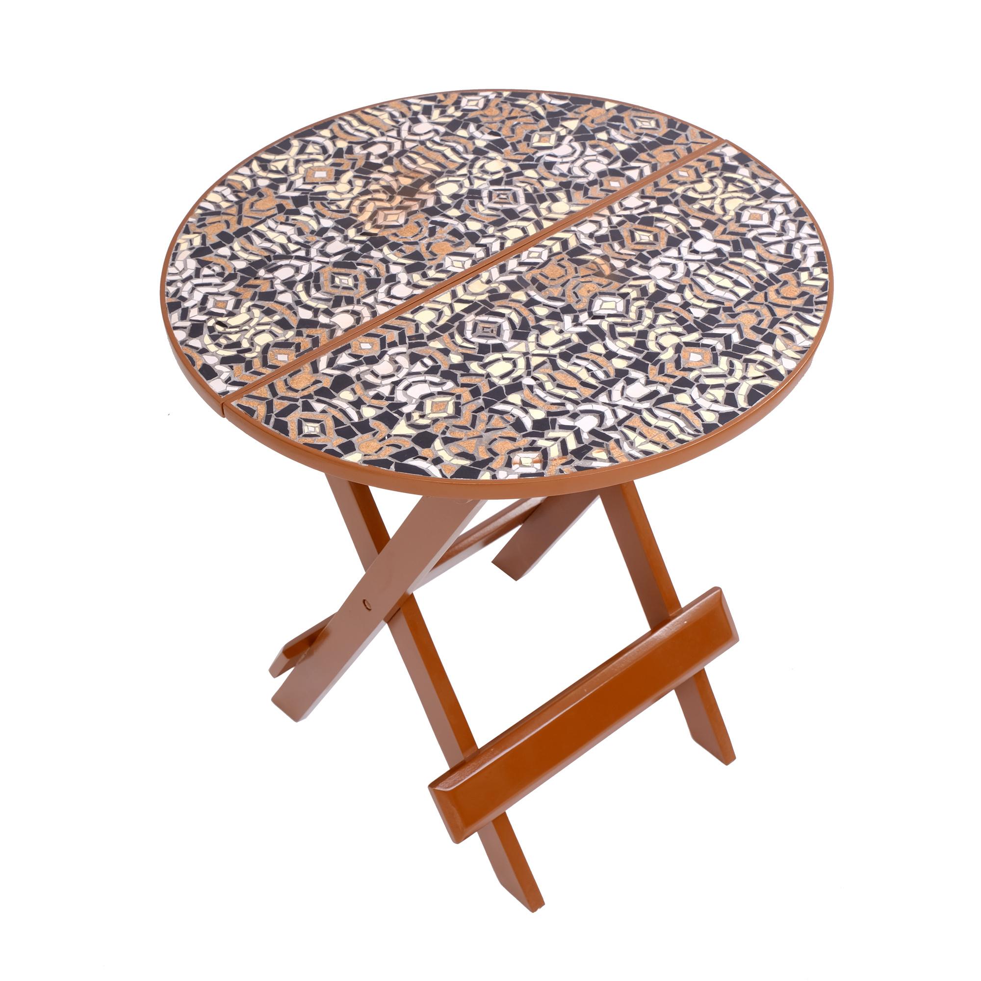 Datu Mosaic Folding Table – Round