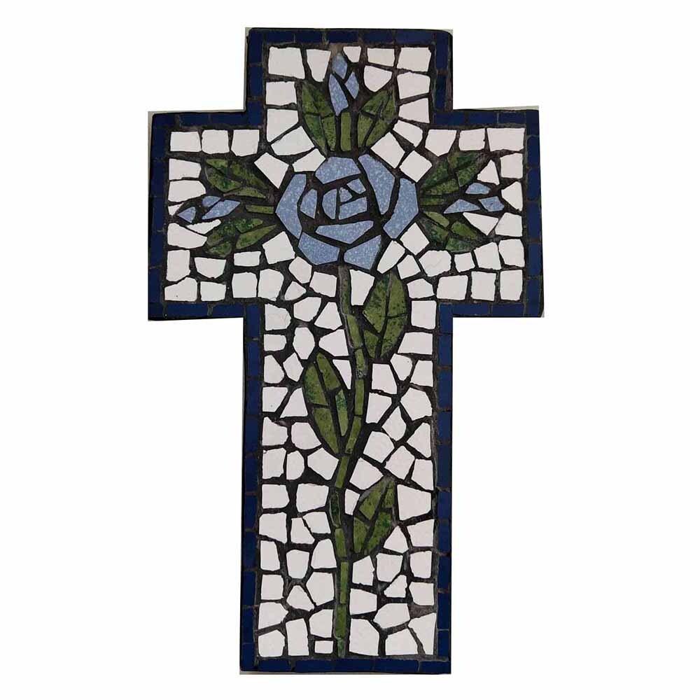 Large Mosaic Cross – Floral 1