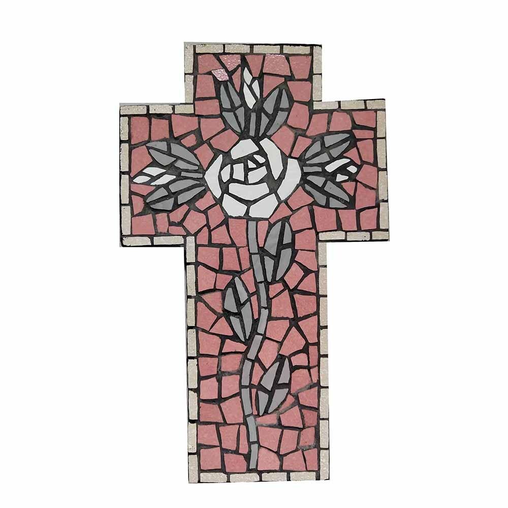 Large Mosaic Cross – Floral 4