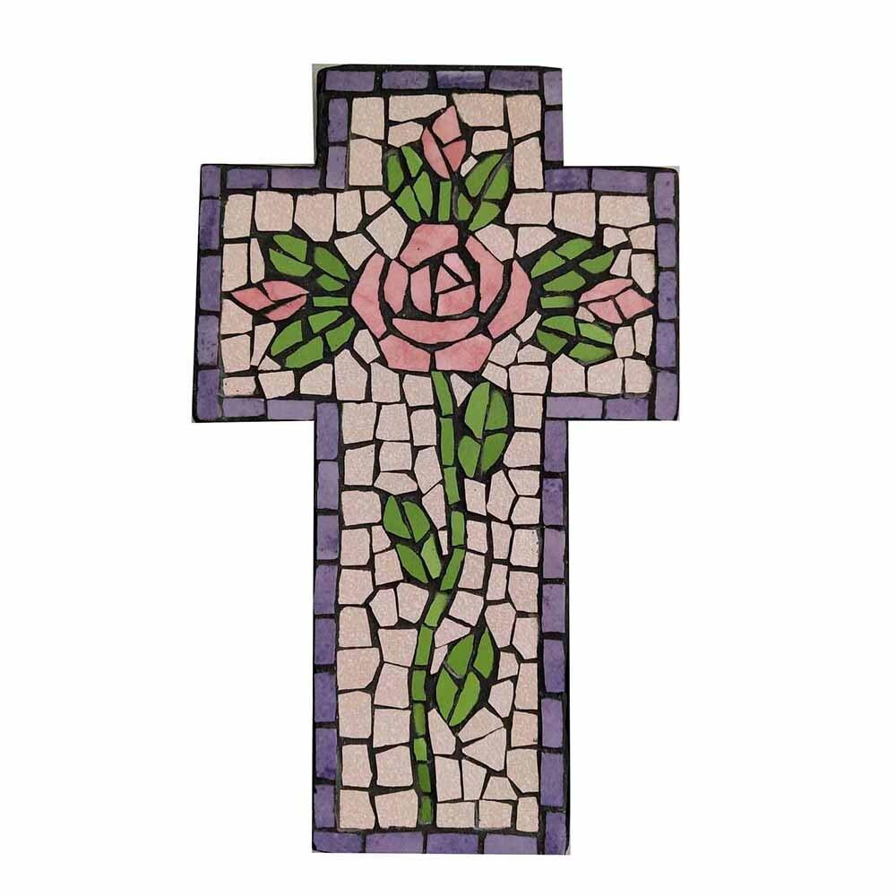 Large Mosaic Cross – Floral 3