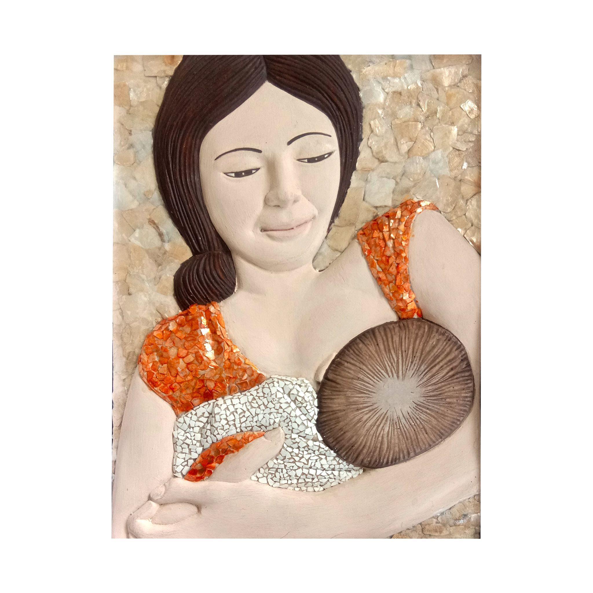 Breastfeeding Mother Capiz Shell Mosaic – Carnelian