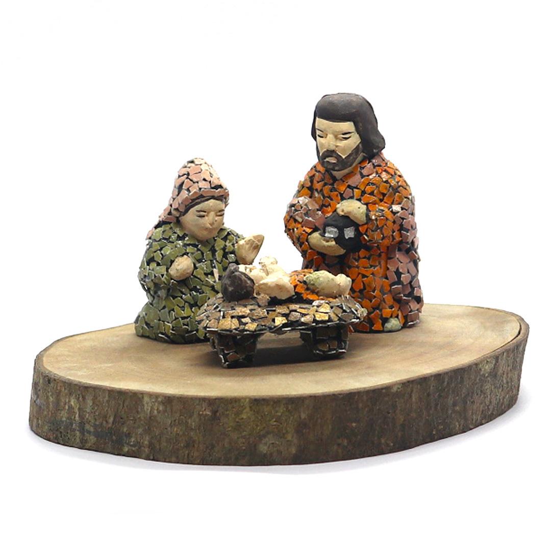 Nativity on Natural Wood – C
