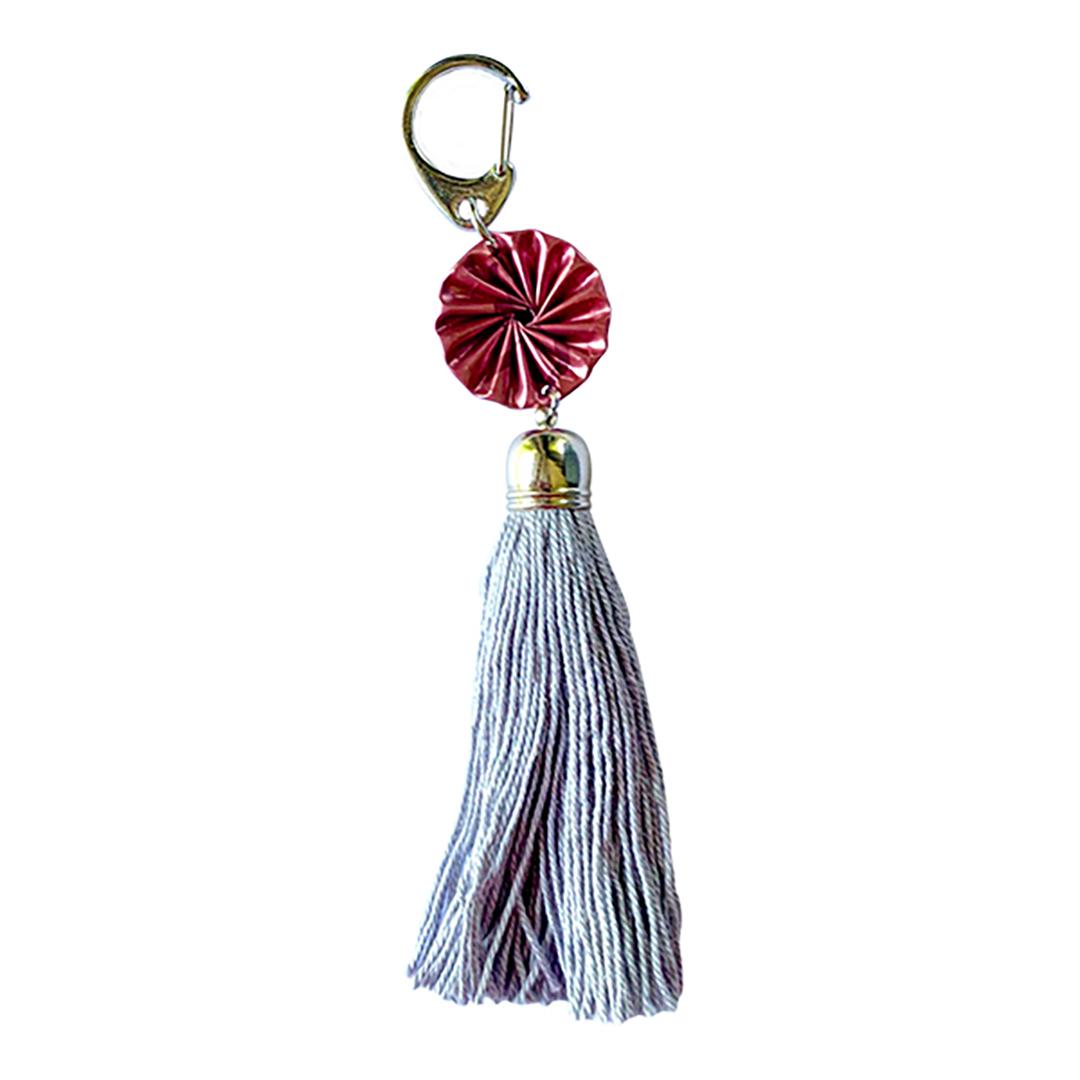 Upcycled Bag Charm – Gray 1