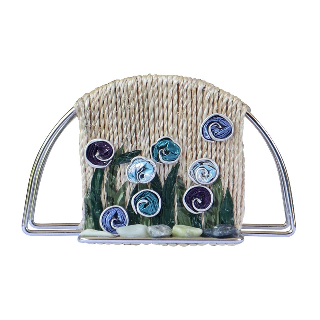 Napkin Holder – E. Floral Garden in Blue tones