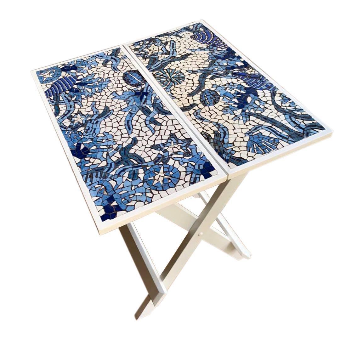 Ocean Mosaic Folding Table – Square