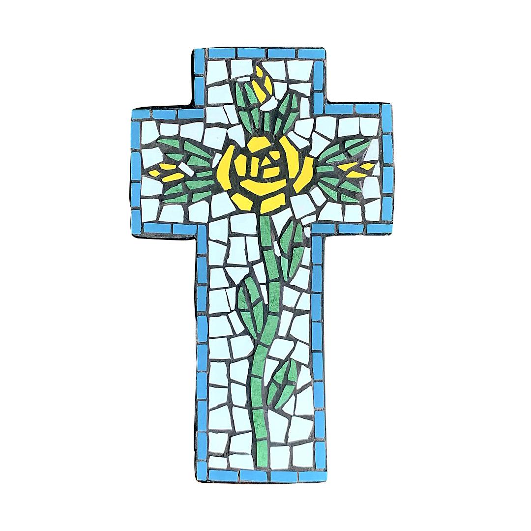 Large Mosaic Cross – Floral 7
