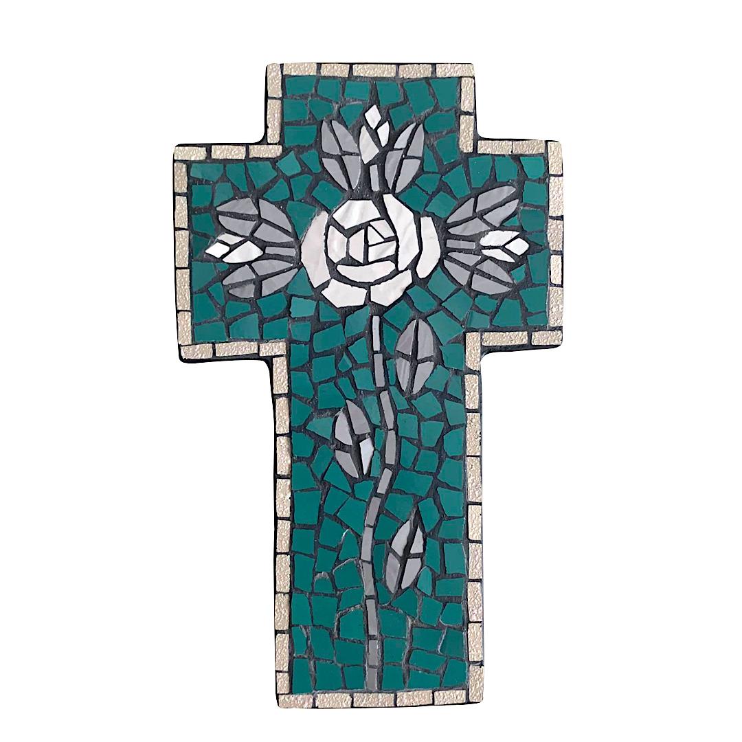 Large Mosaic Cross – Floral 6