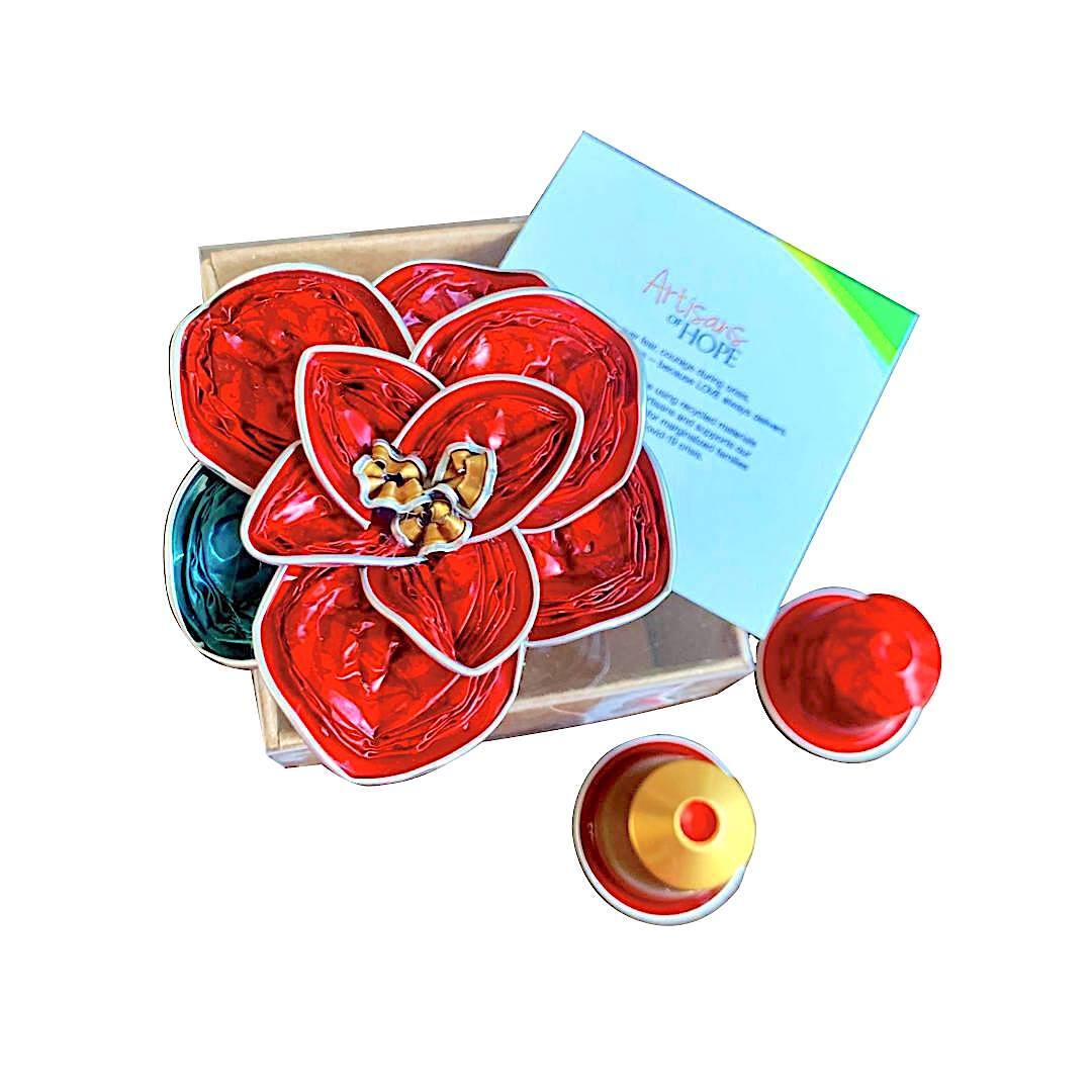 Upcycled Poinsettia Pot (Red)