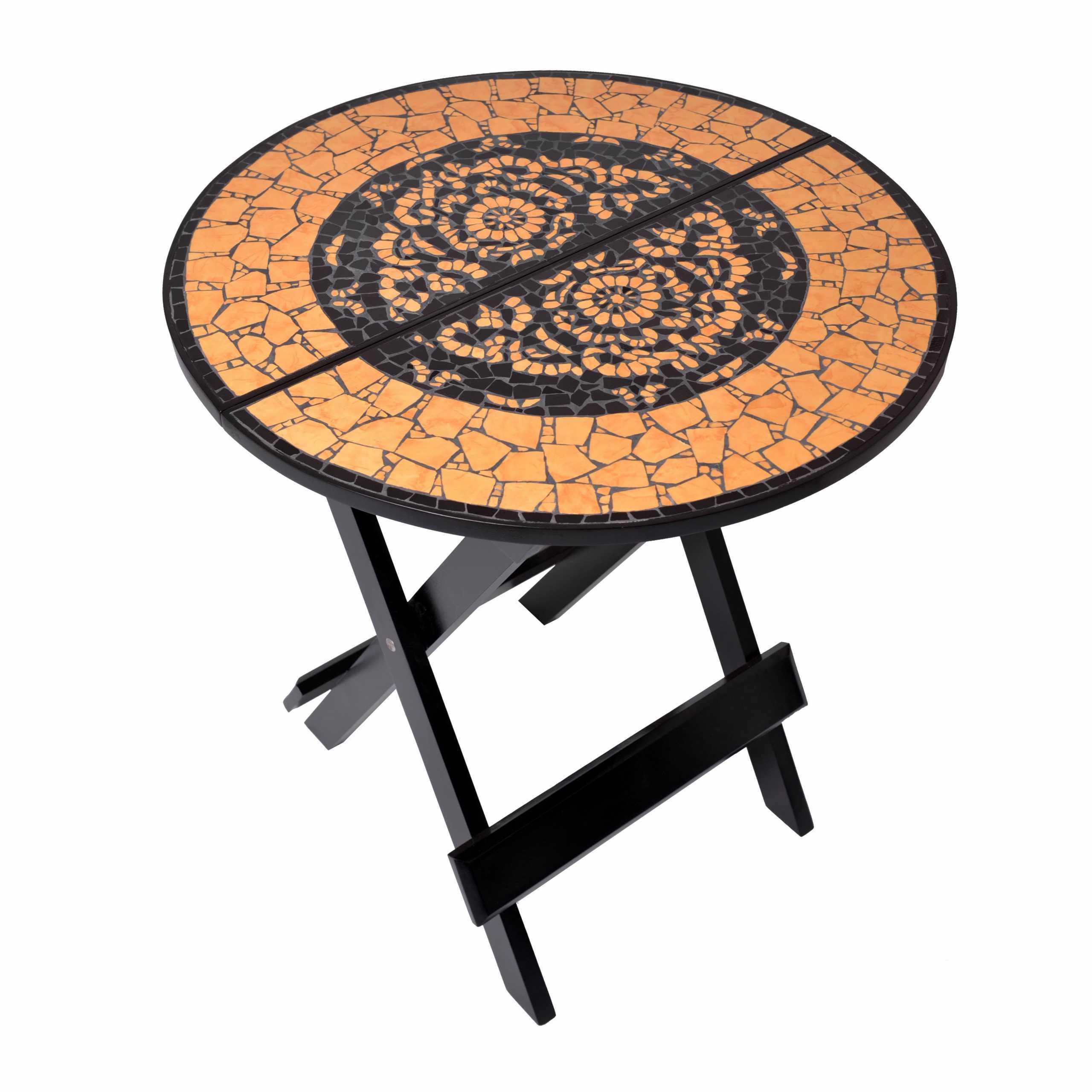 Lolita Black & Ochre Folding Table – Round