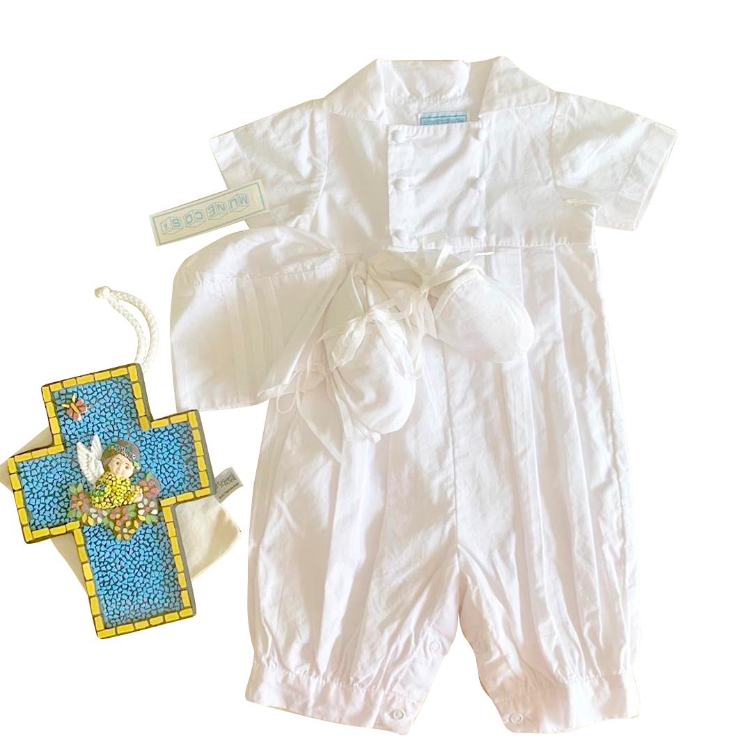 Ines Moda Infantil Christening Romper for Boys – JAVIER (6 Mos)