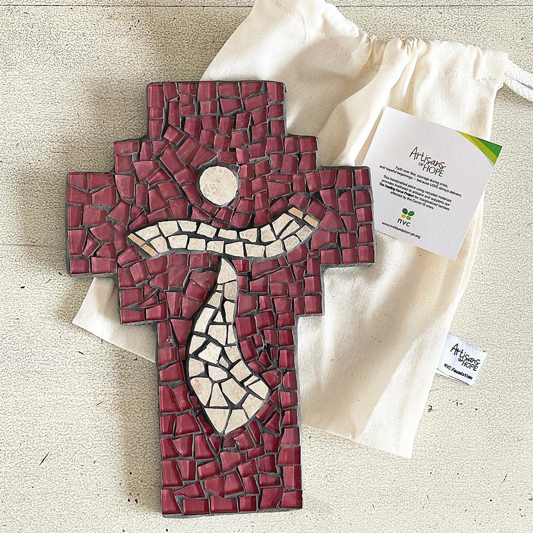 Jesus Christ Mosaic Cross – Cinnamon