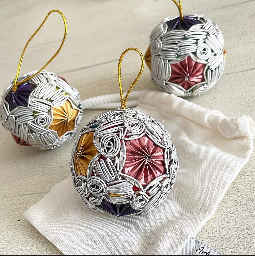 Upcycled Ornament – Astralis (Pink, Gold & Violet)