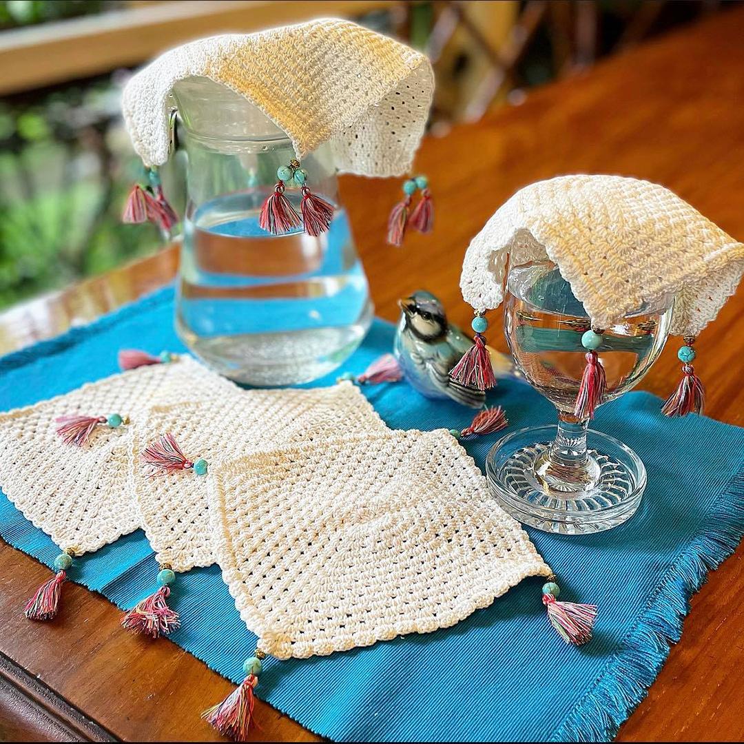 Crochet Pitcher and Glass Covers – Set B