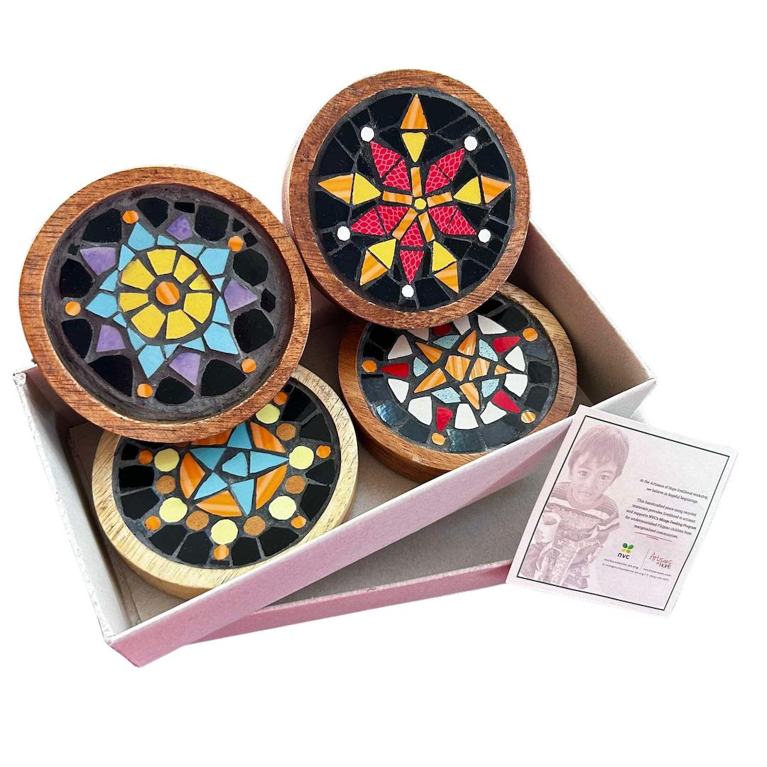 “Parol” Mosaic Coasters (Set of 4)