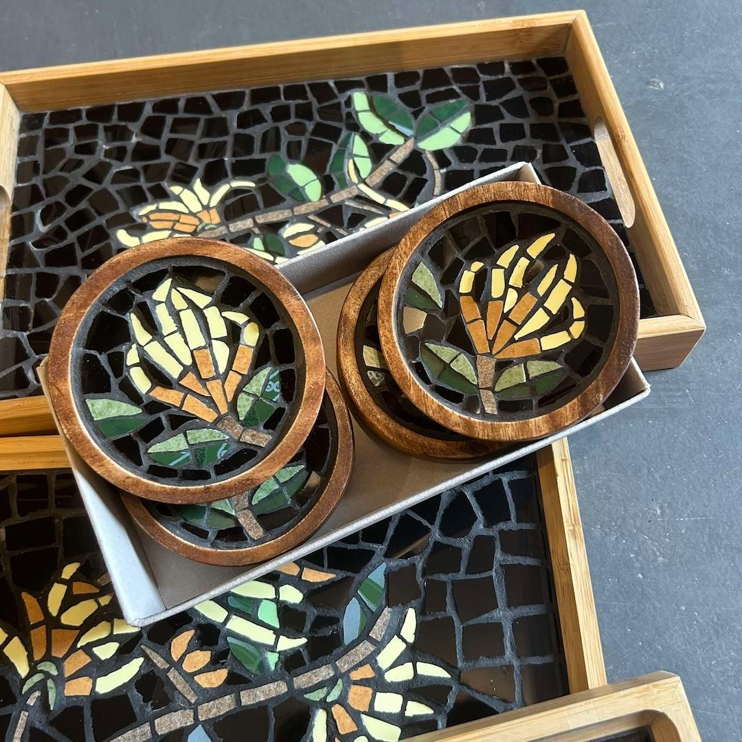 “Ylang Ylang” Mosaic Coasters (Set of 4)